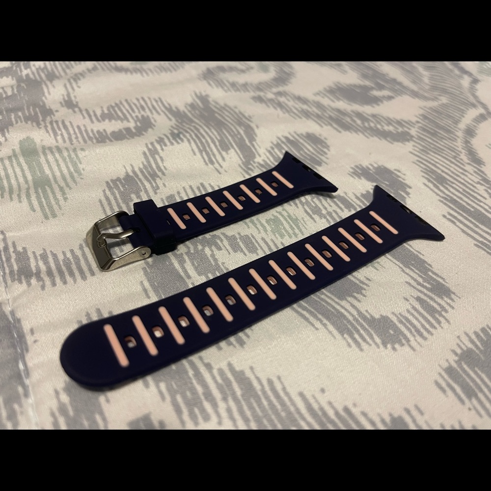 Navy Blue and Pink Apple Watch Band